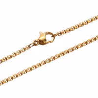 REA: Guldfärgat rostfritt stål boxkedja med klolås 60 cm, 1 st