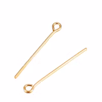 Guldfärgat kirurgiskt öglepinnar 4 cm med 24k plätering, ca 100 st