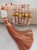 Guld & svartmelerad rutilerad kvarts 10 mm, 1 sträng