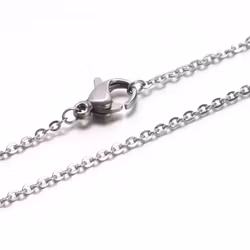 Stainless steel chain 2 mm with claw lock 45 cm, 10 pcs.