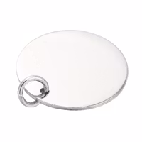 Rostfritt stål berlocker rund tag 12 mm, 10 st