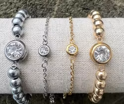 Rostfritt stål connector liten mörklila, 1 st