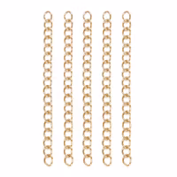 Guldfärgat rostfritt stål förlängningkedjor med PVD, ca 100 st