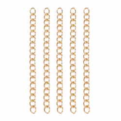 Guldfärgat rostfritt stål förlängningkedjor med PVD, ca 100 st