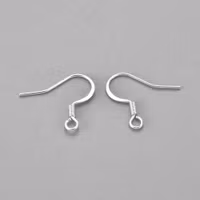 Silverfärgat rostfritt stål öronkrokar, ca 50 st