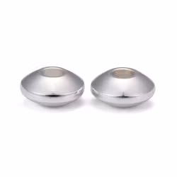 Silverfärgat rostfritt stål slipade rondeller 8 mm, 10 st