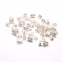 Silverfärgat rostfritt stål stiftörhängen, ca 50 st