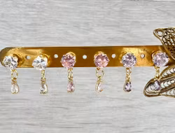 Guldfärgad berlock droppe mörkrosa cubic zirconia med 18k, 1 st