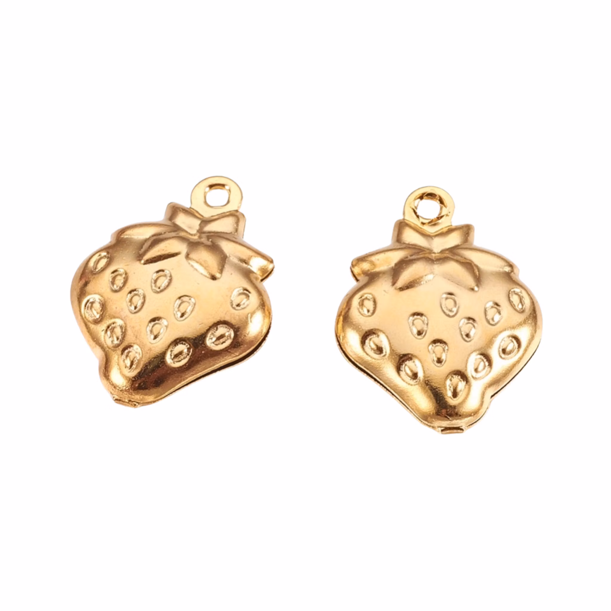 Rostfritt stål berlock jordgubbar, 10 st