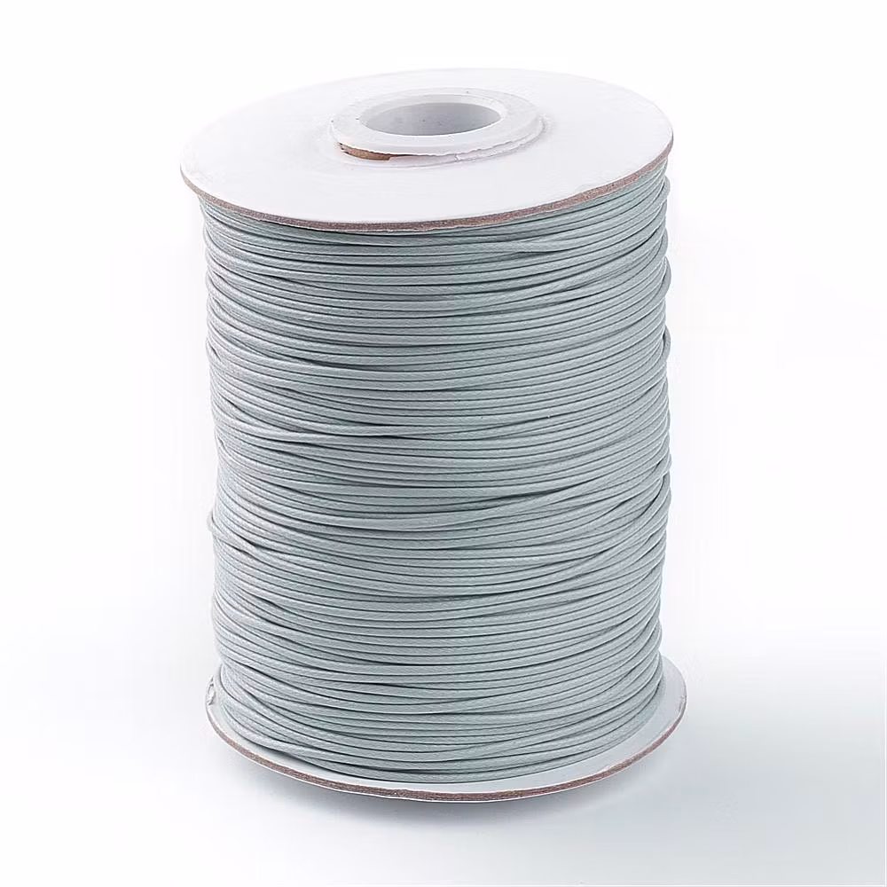 Waxed cotton thread 0.5 mm light gray, 5 m