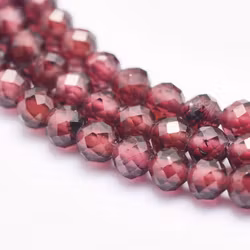 Facetterad granat 3.5 mm, 1 sträng