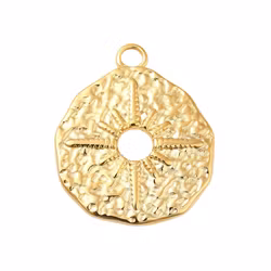 Gold-colored stainless steel pendant Buddha with PVD, 1 pc.