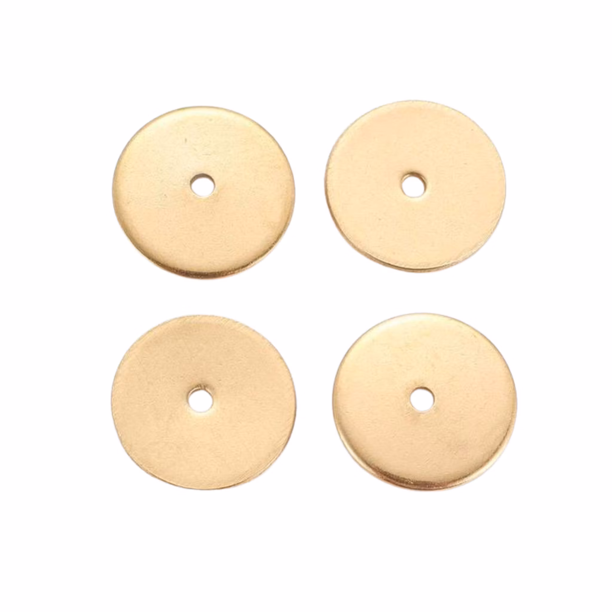 Guldfärgat rostfritt stål tunna rondeller 10 mm med PVD plätering, 10 st