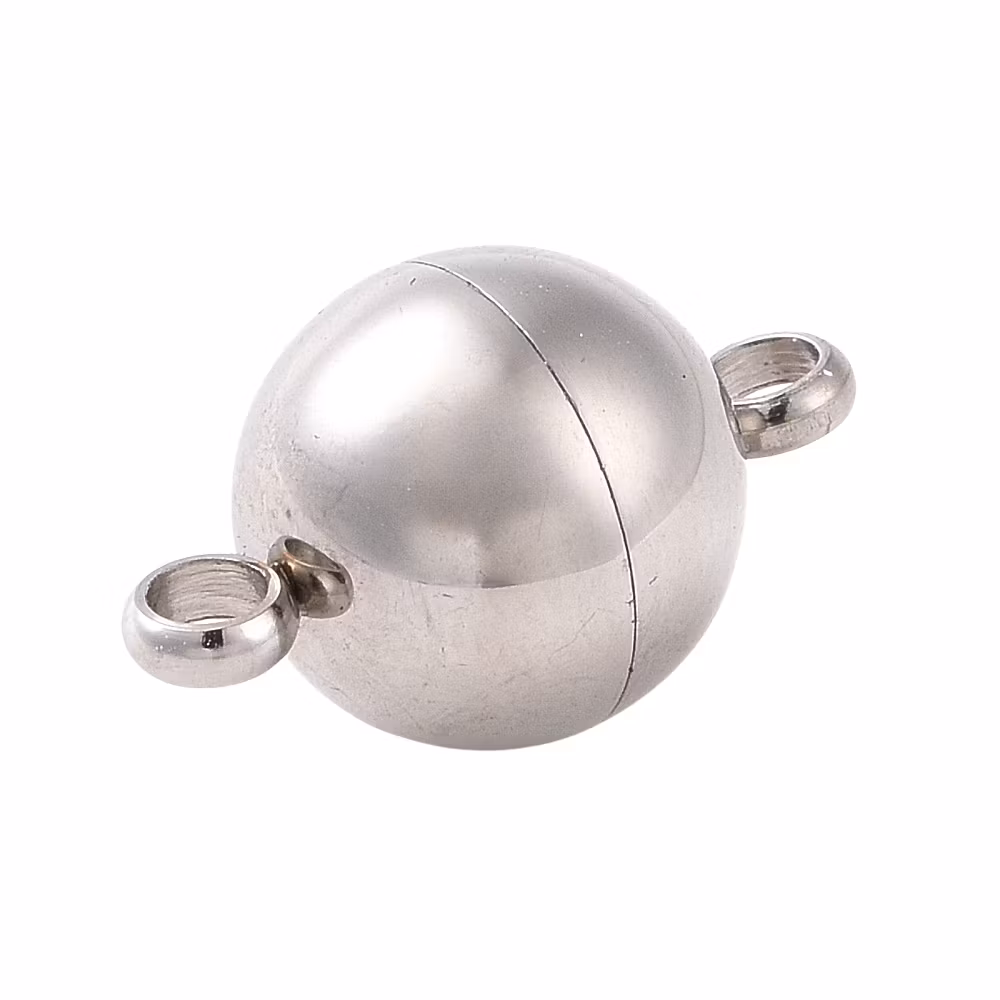 Stainless steel magnetic clasp round 10 mm, 1 pc.