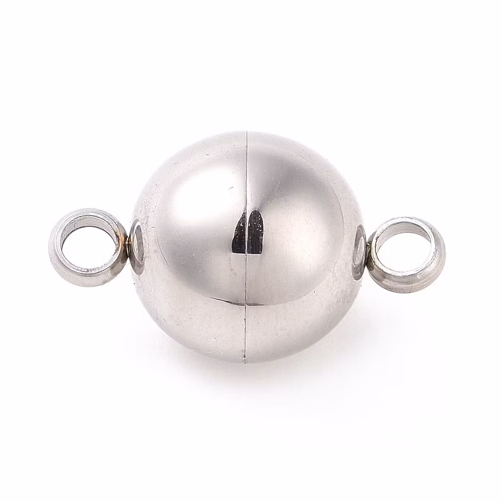 Stainless steel magnetic clasp round 10 mm, 1 pc.