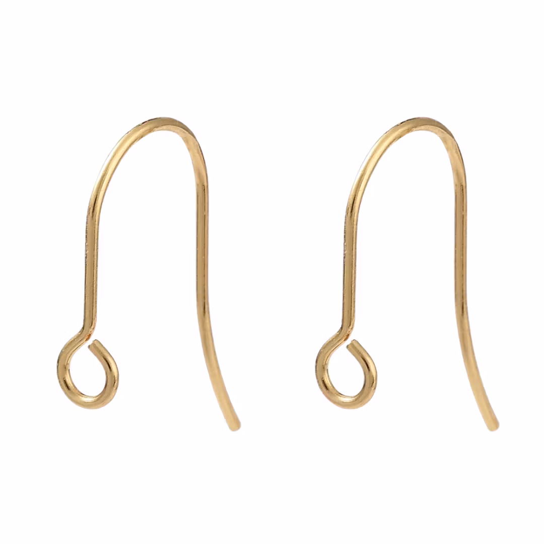 Gold-colored surgical steel single ear hooks 18k, approx. 100 pcs.