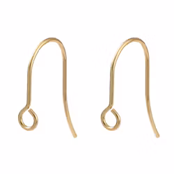 Gold-colored surgical steel single ear hooks 18k, approx. 100 pcs.