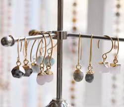 Gold-colored surgical steel round ear hooks with PVD plating, approx. 100 pcs.