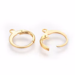 Gold-colored stainless steel round hairpins with 24k plating, 100 pcs
