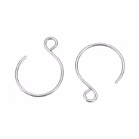 Surgical steel round ear hooks, approx. 100 pcs.