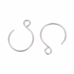 Surgical steel round ear hooks, approx. 100 pcs.