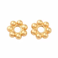 Grosspack: Guldfärgat rostfritt stål daisys 6 mm med 18k plätering, ca 200 st