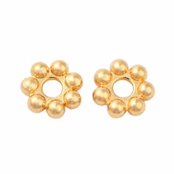 Grosspack: Guldfärgat rostfritt stål daisys 6 mm med 18k plätering, ca 200 st