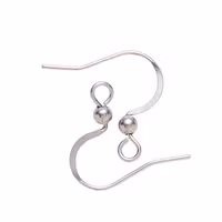 Surgical steel single ear hooks, approx. 100 pcs.