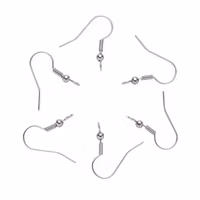 Surgical steel ear hooks with straight loop, approx. 100 pcs.