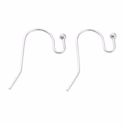 Surgical steel ear hooks with small ball, approx. 100 pcs.