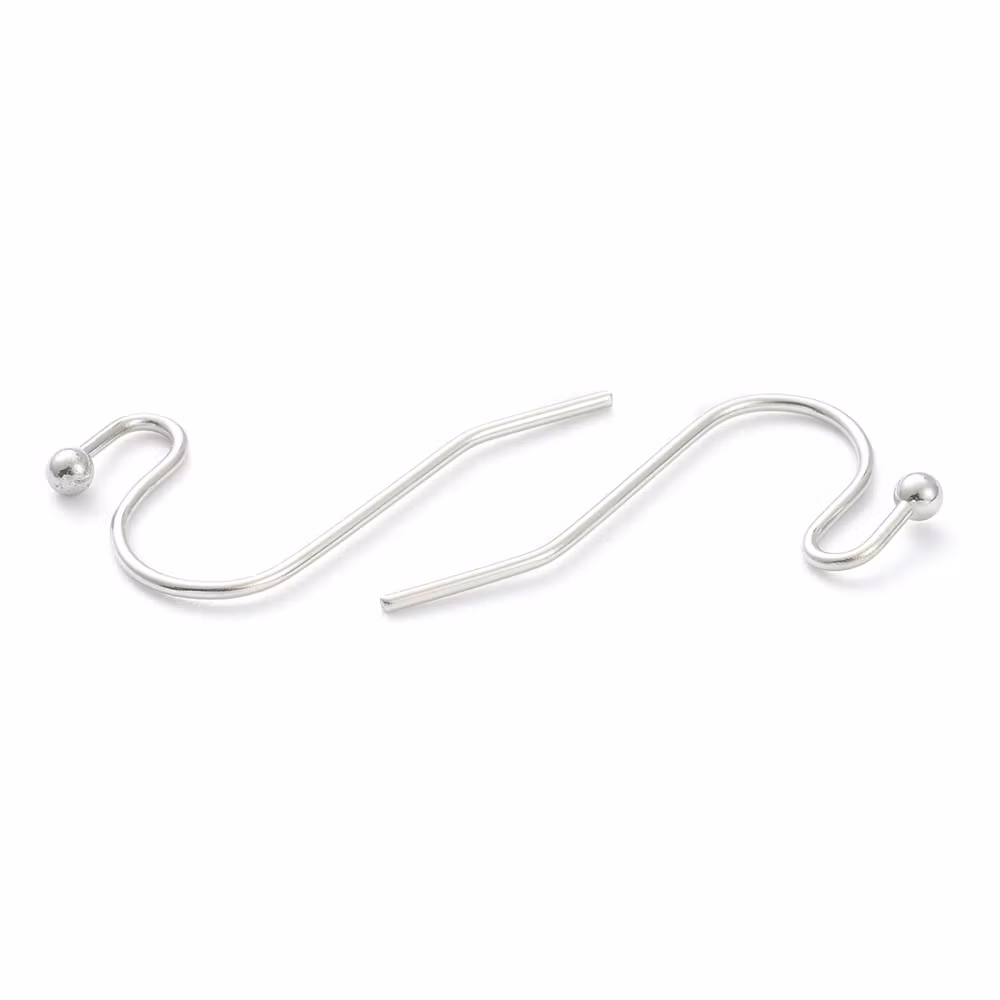 Surgical steel ear hooks with small ball, approx. 100 pcs.
