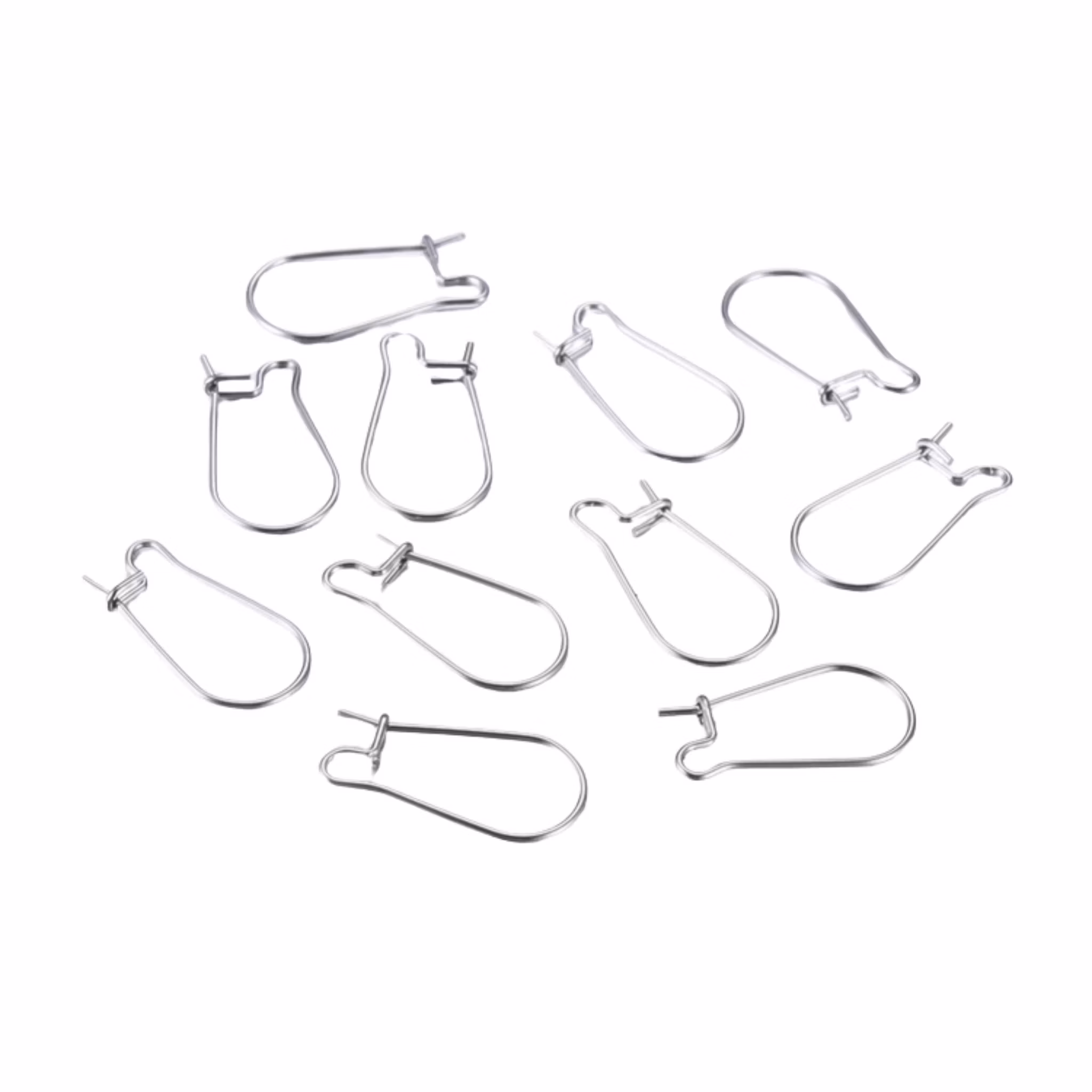 Surgical steel long ear hooks, 100 pcs