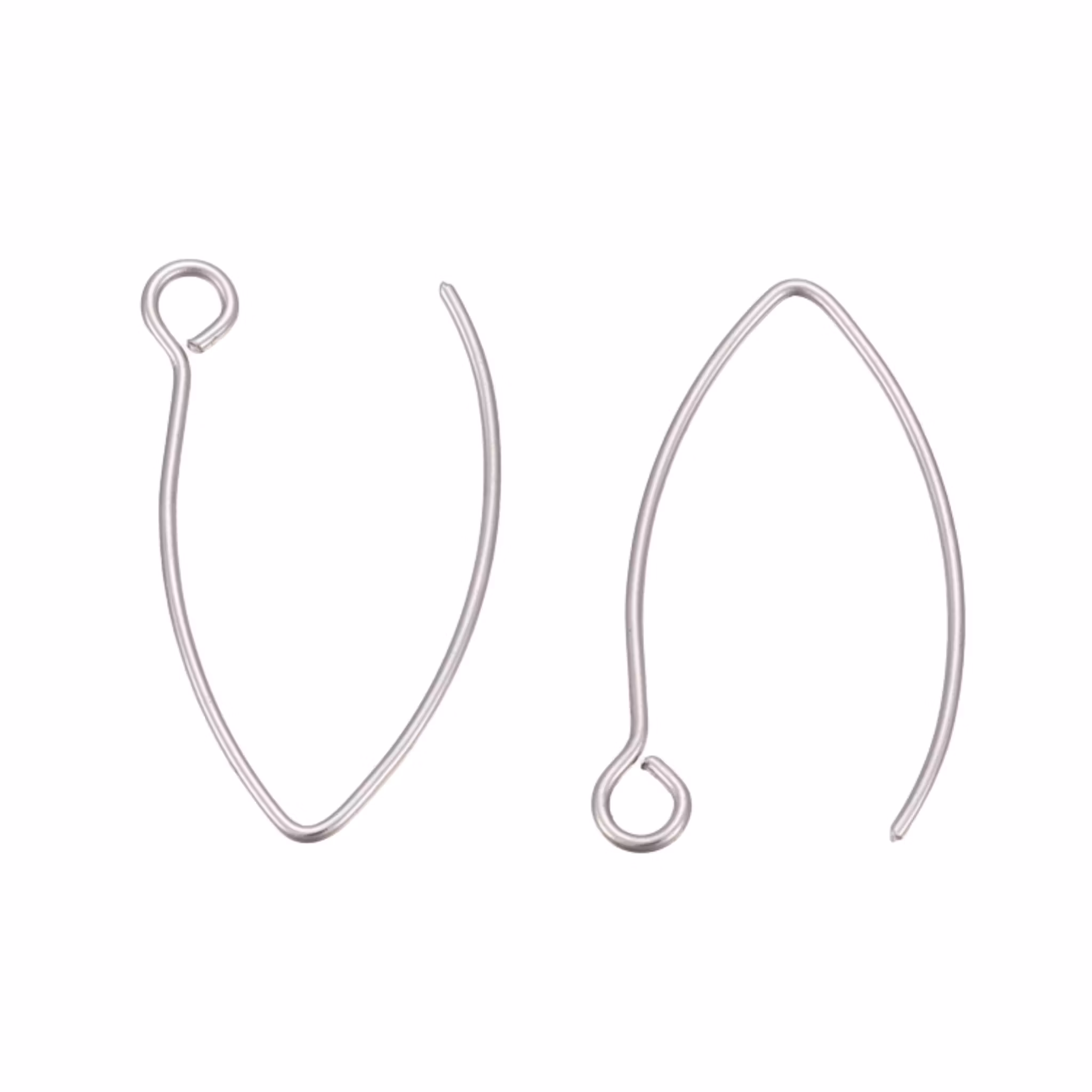 Surgical steel v-shaped ear hooks, 100 pcs