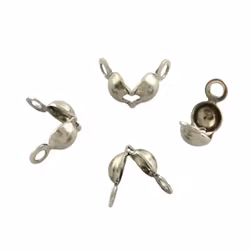 Surgical steel knot hiders with loops 4 mm, approx. 200 pcs.