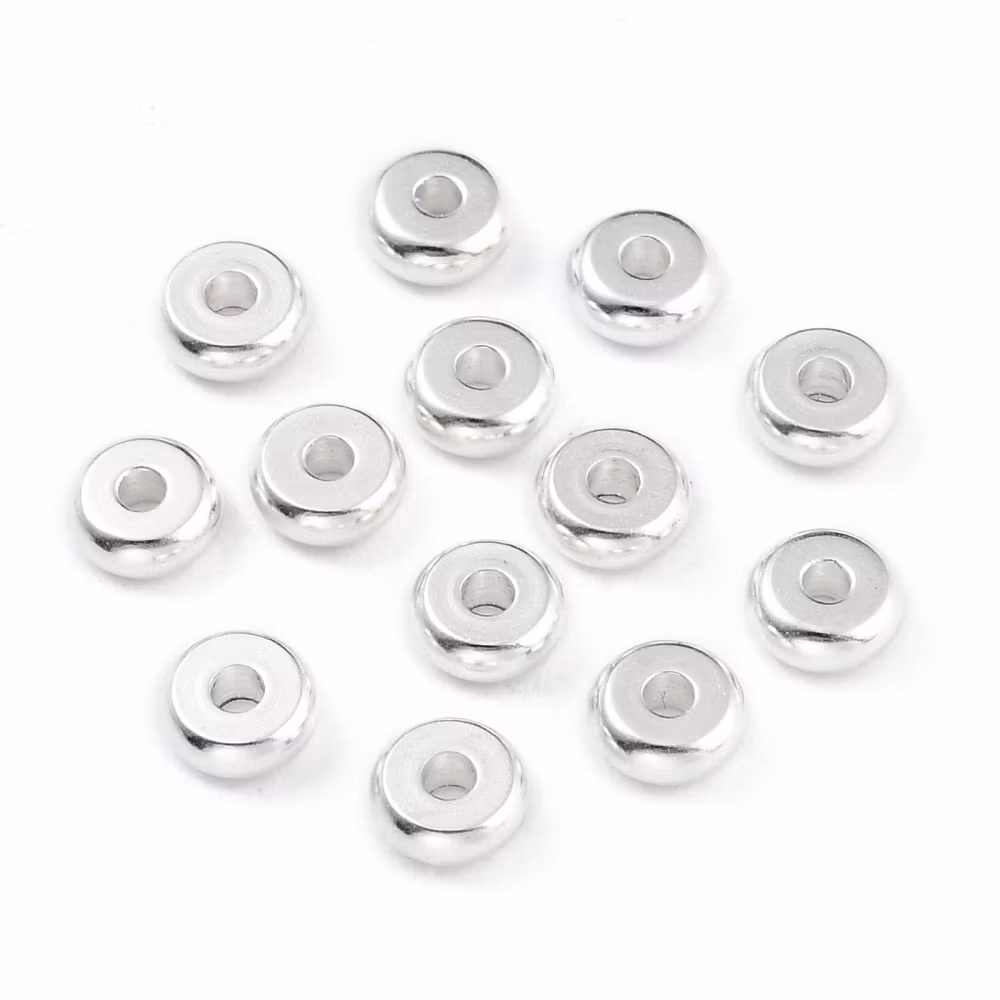 Grosspack: Silverfärgat rostfritt stål rondeller 4 mm, ca 100 st