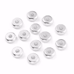 Grosspack: Silverfärgat rostfritt stål rondeller 4 mm, ca 100 st