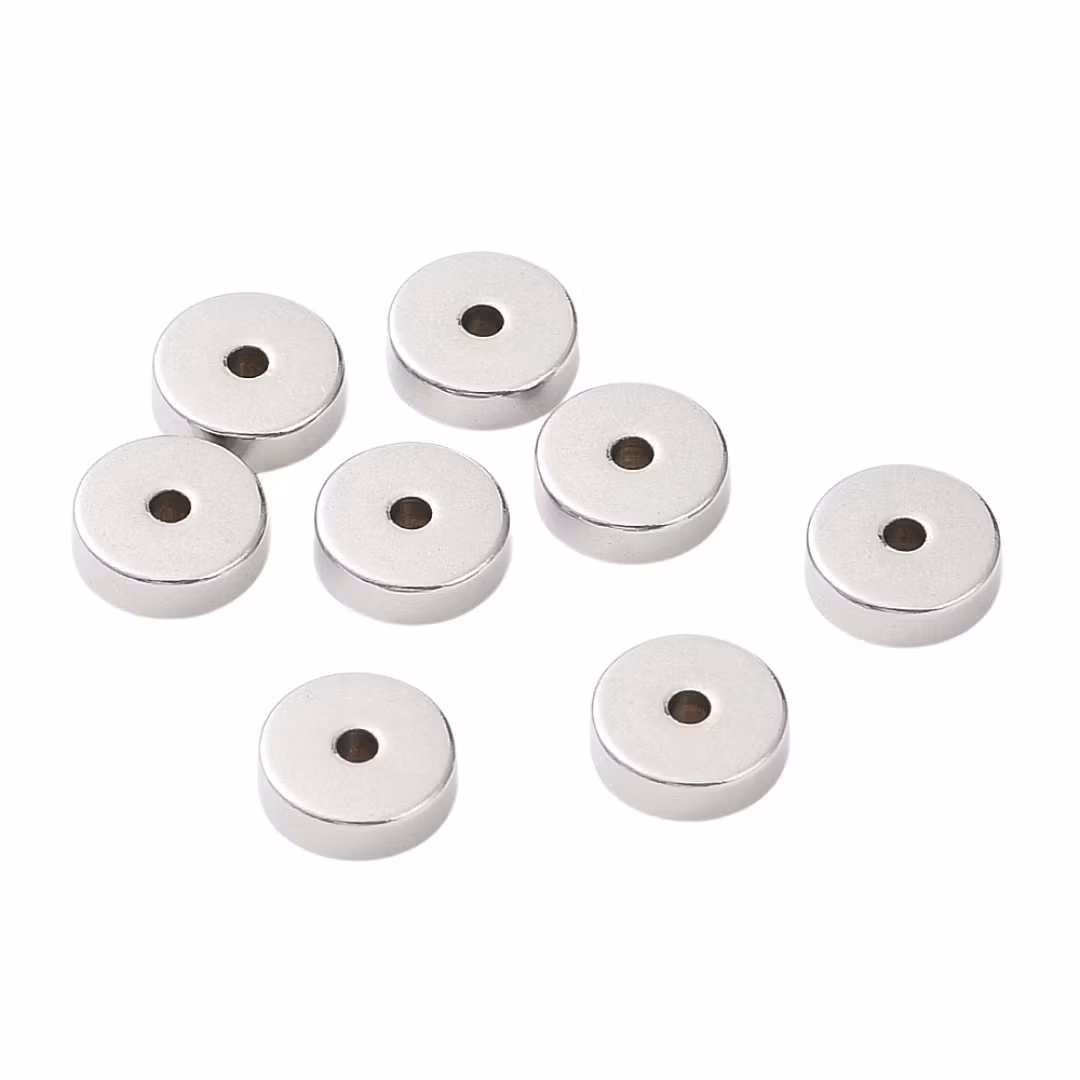Storpack: Rostfritt stål raka rondeller 6 mm, ca 50 st
