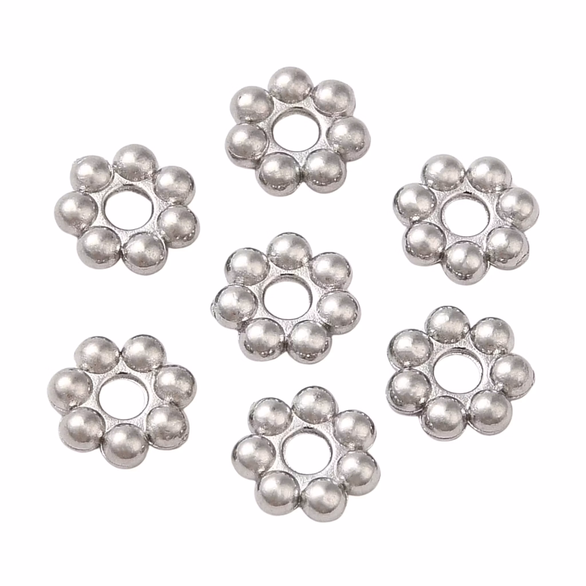 Rostfritt stål daisys 5 mm, ca 20 st