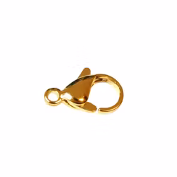 Gold-colored surgical steel claw clasp 12 mm with PVD plating, 100 pcs.