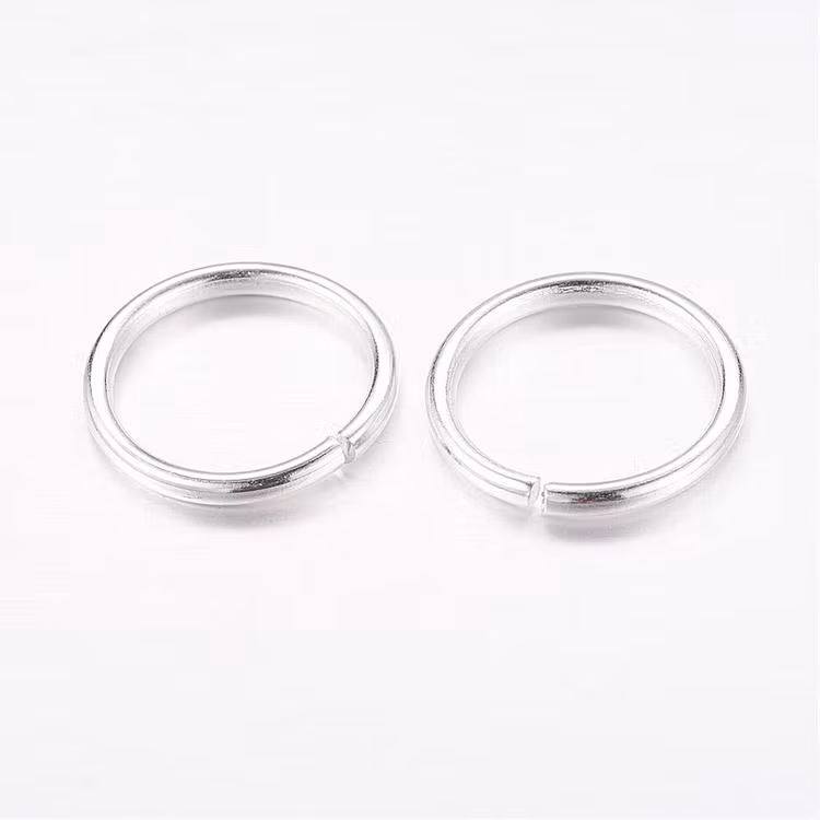 Silverfärgat rostfritt stål bindringar 3 mm, ca 20 st