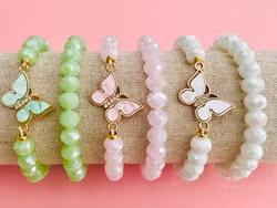 Light gold-colored connector butterfly aqua, 1 pc.