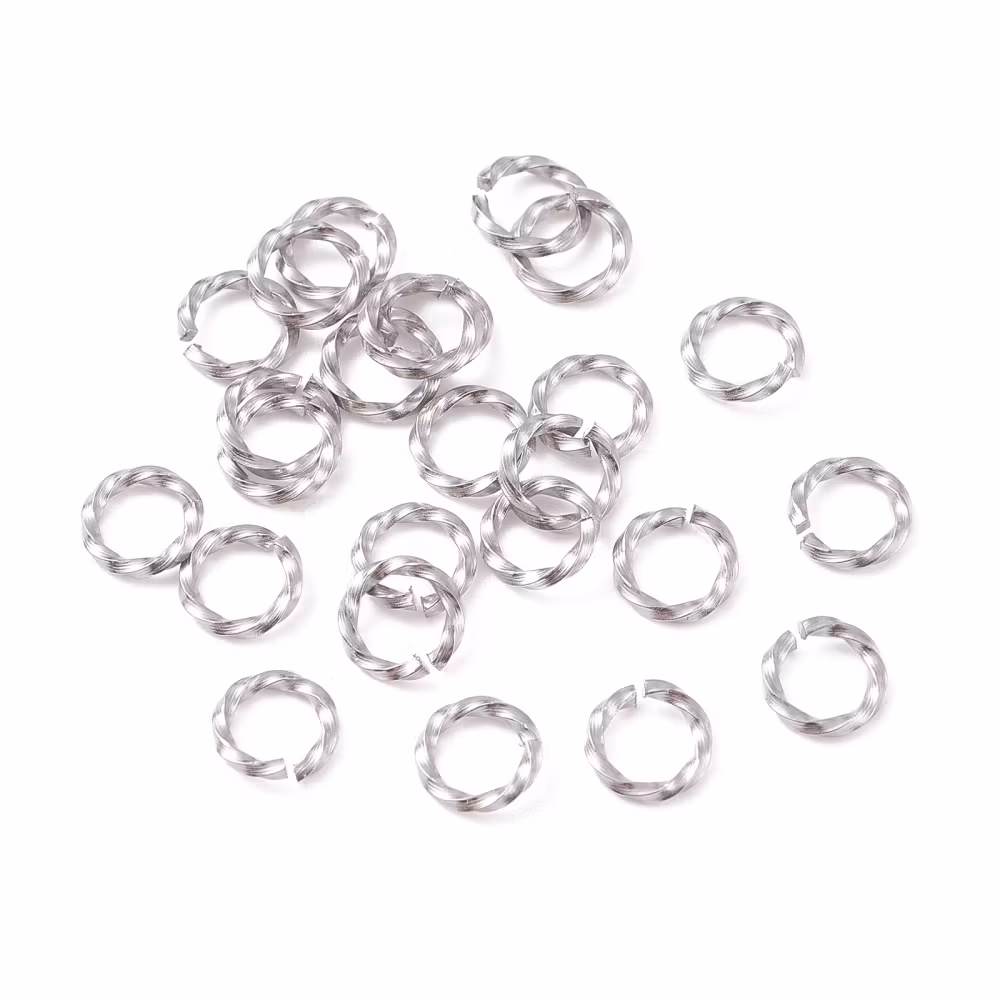 Storpack: Rostfritt stål twistade bindringar 8 mm, ca 50 st