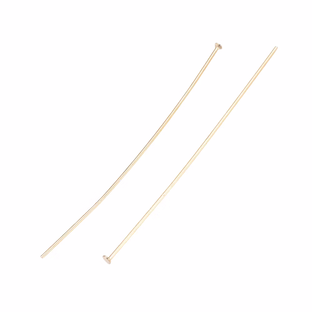 Supergross: Guldfärgat kirurgiskt stål hattpinnar 3 cm med 18k plätering, ca 500 st