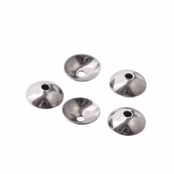 Stainless steel bead caps 6 mm, approx. 50 pcs.