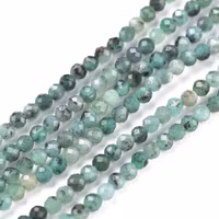 Facetterad smaragd 3 mm, 1 sträng