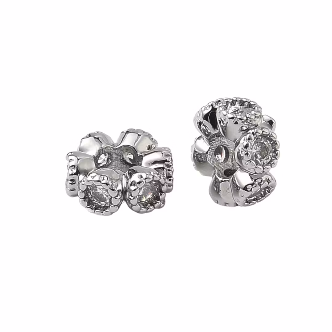 Guldfärgad strassrondell vågig 6 mm med cubic zirconia och 18, 1 st