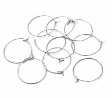 Grosspack: Kirurgiskt stål creoler 20 mm, ca 100 st