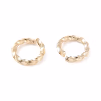Gold-colored stainless steel twisted binding rings 6 mm with PVD plating, 10 pcs.