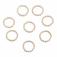 Gold-colored stainless steel twisted binding 8 mm with PVD plating, 10 pcs.