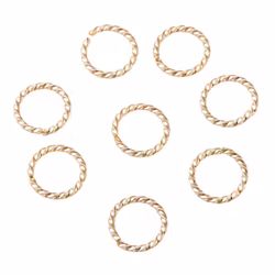 Gold-colored stainless steel twisted binding 8 mm with PVD plating, 10 pcs.